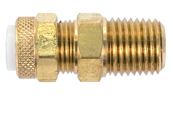 MALE CONNECTOR/BRASS/Tube to Male Pipe Thread , 3/8 inch tube outside diameter, 1/8 inch pipe thread.