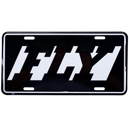 CUSTOM LICENSE PLATE/Black background with white text, text: FLY, 6 x 12  Design: 30395