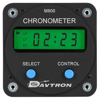 CHRONOMETER/Digital clock with 14V Night Vision Lighting Green A.  Displays Universal time, Local time, and Elapsed time. 2 1/4 internal mount, 2-button control.