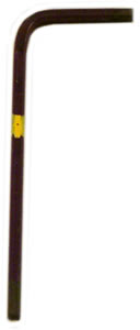 BRISTOL SPLINE WRENCH/Gold band, short L-key, 4 flutes, color coded #7 violet, .076 diameter, length: .562 X 1.750, #6 set screws