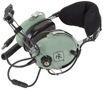 DAVID CLARK HEADSET/LOW IMPEDANCE/PASSIVE NOISE ATTENUATING/M-87 DYNAMIC MIC/COILED CORD TERMINATES TO U-174/U PLUG/HINGED WIRE BOOM