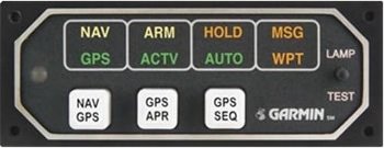 ANNUNCIATION CONTROL UNIT/28V, Horizontal, with Internal Relay. For use with Garmin GPS155XL and GNC300XL models.