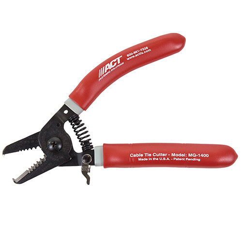 CABLE TIE CUTTER/WIRE STRIPPER/12-22AWG. Special cutting tip designed to quickly and easily snip cable ties or lacing string from bundles of wire.